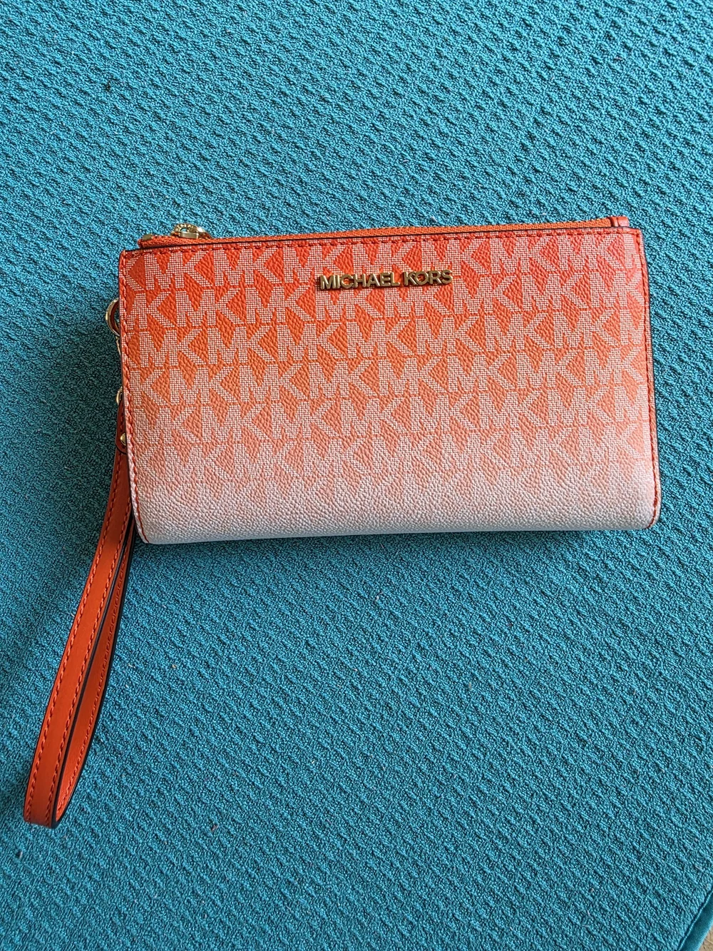 Michael Kors Orange Ombre Signature Wristlet